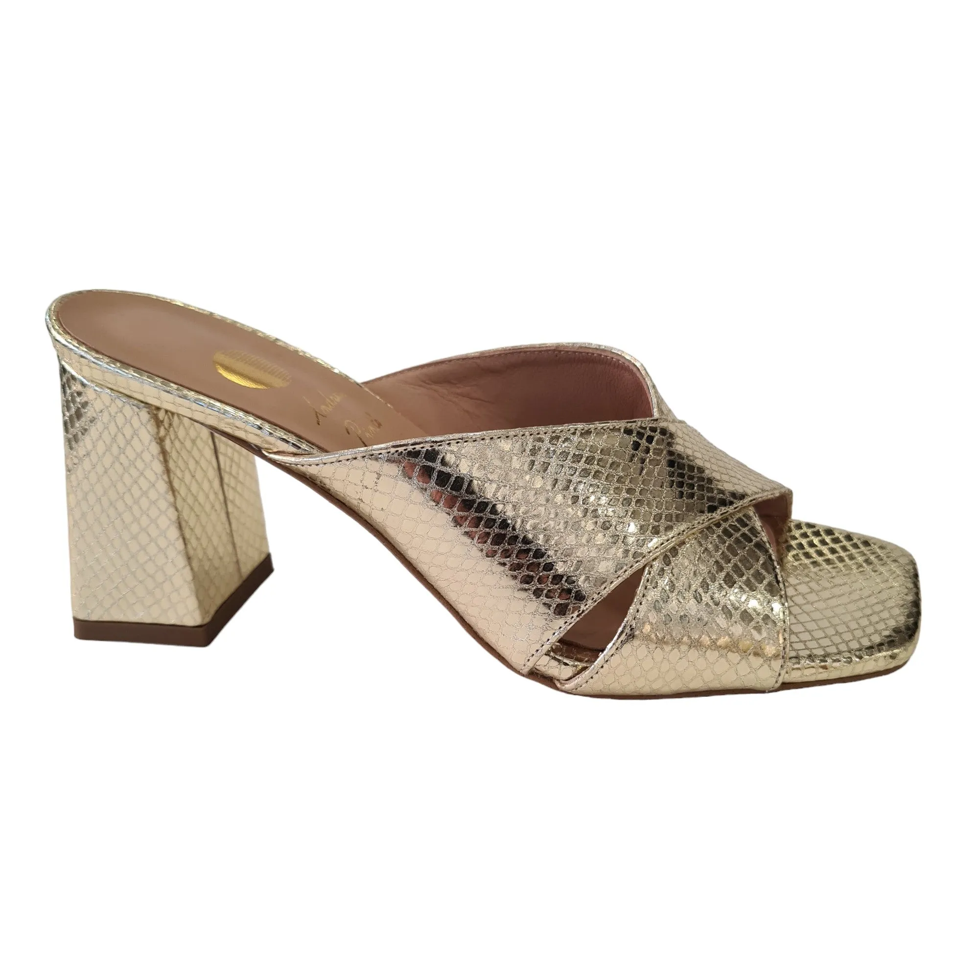Andrea Pinto Sandalo Sabot Donna Platino Rif.958