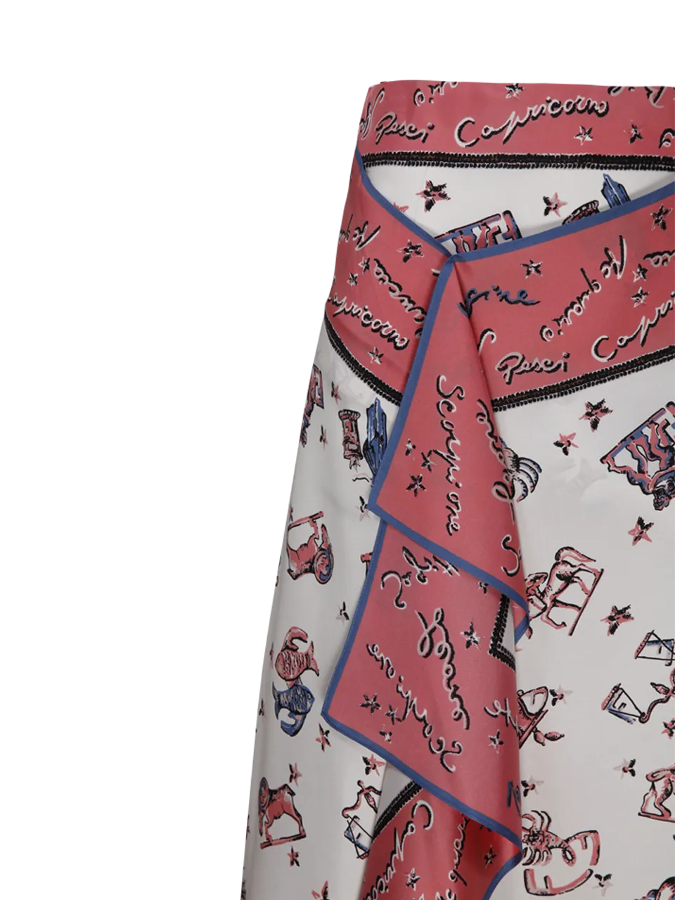 WOMAN FENDI PINK SILK ASTROLOGY TWILL SKIRT