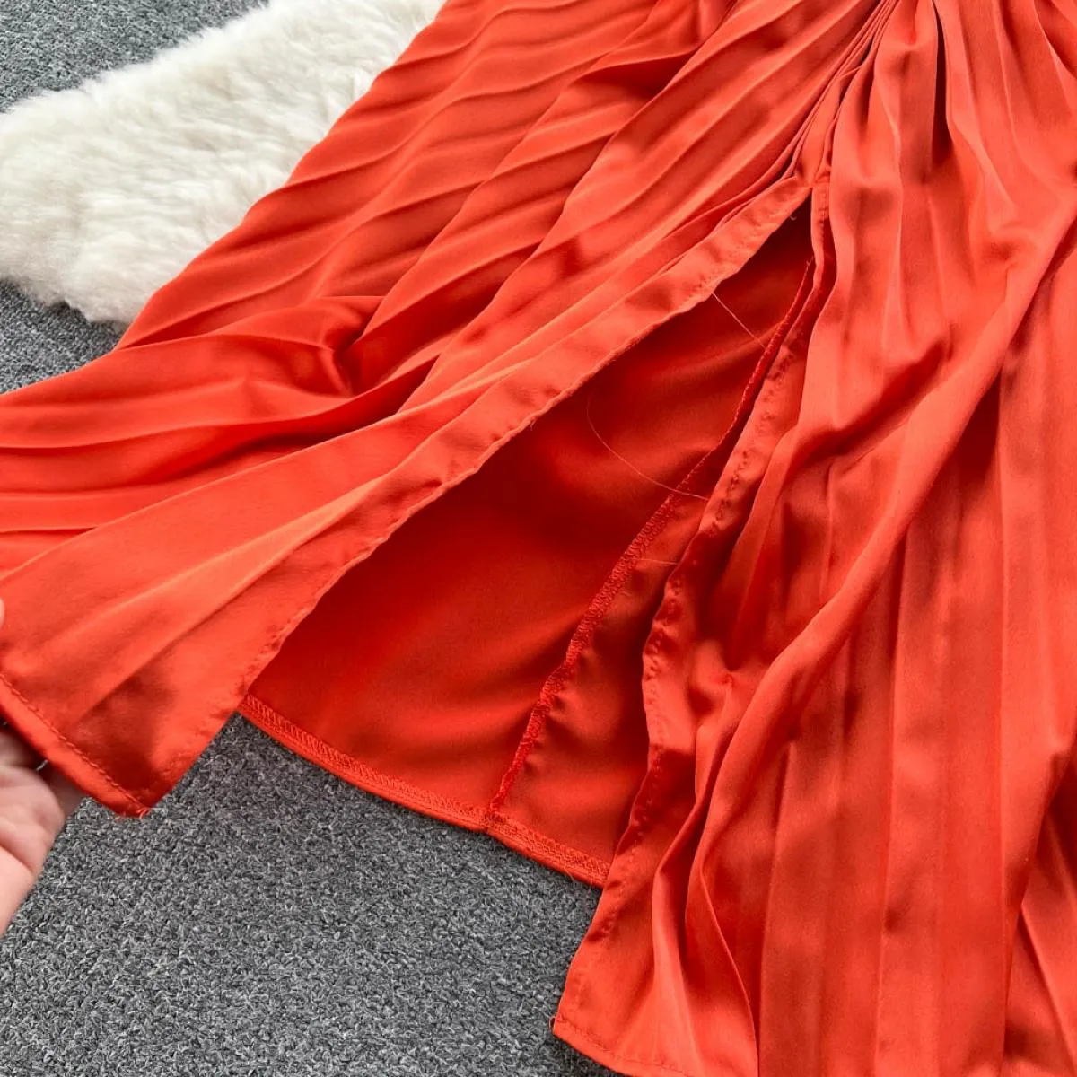 Youe Abito formale estivo Donna Pieghe pieghe Canotta senza maniche Abiti longuette slim Party Evening Shirring Abiti eleganti N